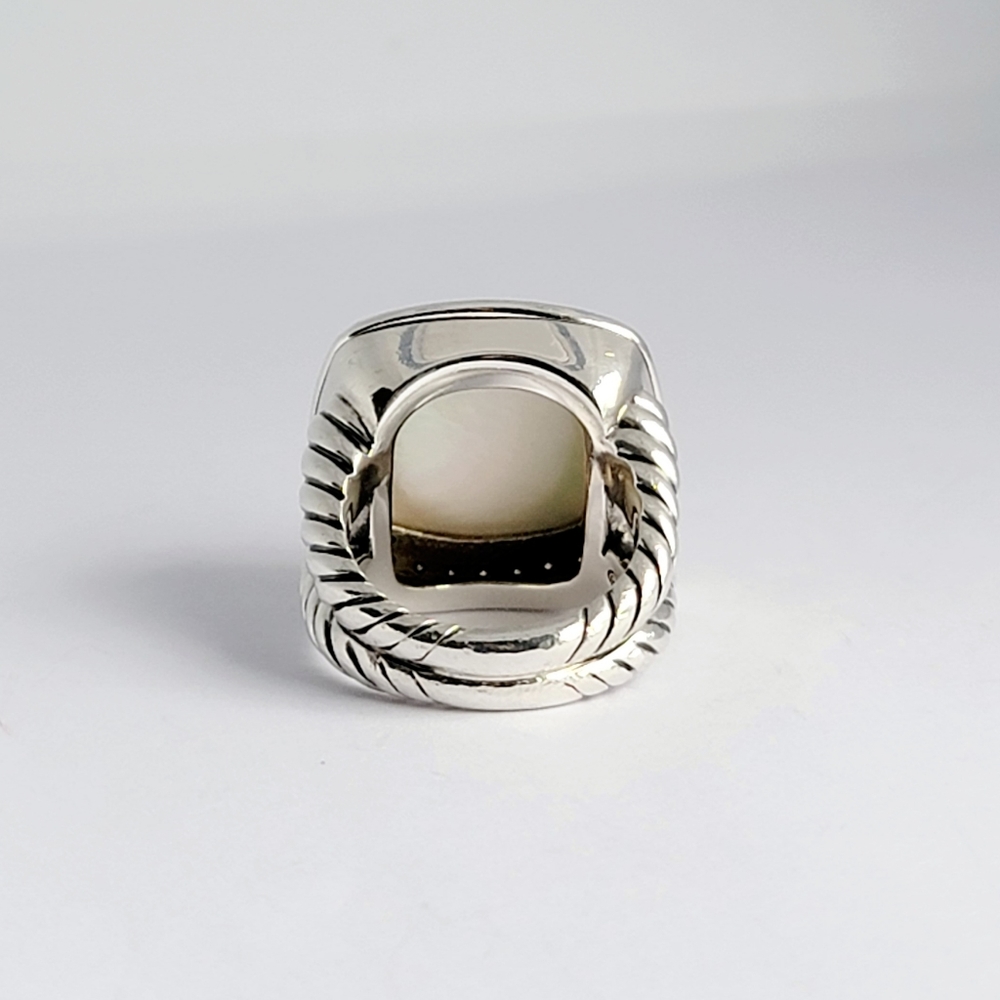 David Yurman Albion 17mm Moonstone Diamond Moonlight Ice Ring - Picture 6 of 9